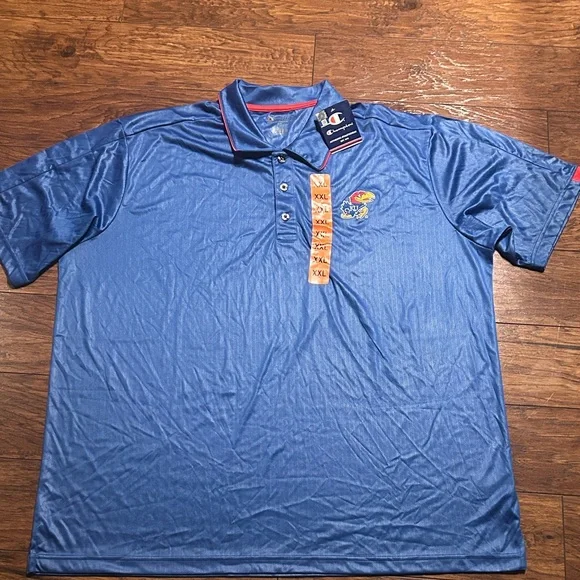 Champion Kansas Jayhawks Polo Shirt NWT XXL - Picture 8 of 9
